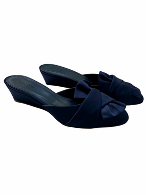 J. Crew Collection Blue Size 8 Mules Satin Wedges Slip On Heel Shoes